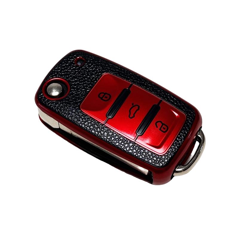 for Volkswagen Key Protection Cover Key Case Key Fob Protector Soft Durable Tpu Material 360 Degree Protection for Jetta Golf Polo Mk6 Passat Tiguan Beetle 3 Buttons