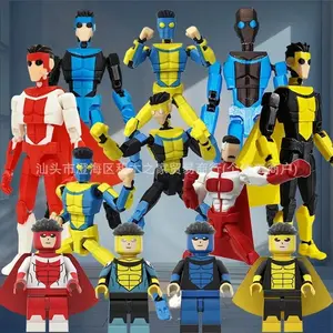 Invincible Boy Invincible Mark Multi-Jointed Action Figure 3D Printed Poseable Model Toy Block Style For Kids Teens Collectors