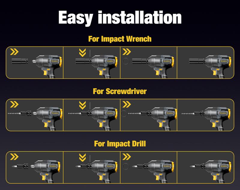 SOARFLY 3-in-1 Multi-Purpose 1000NM (750FT-LBS) Cordless lmpact Wrench, 2x 4.0Ah Batteries, Fast Charger, 6 Screwdriver Bit, 8 Drill Bit, 6 Sockets