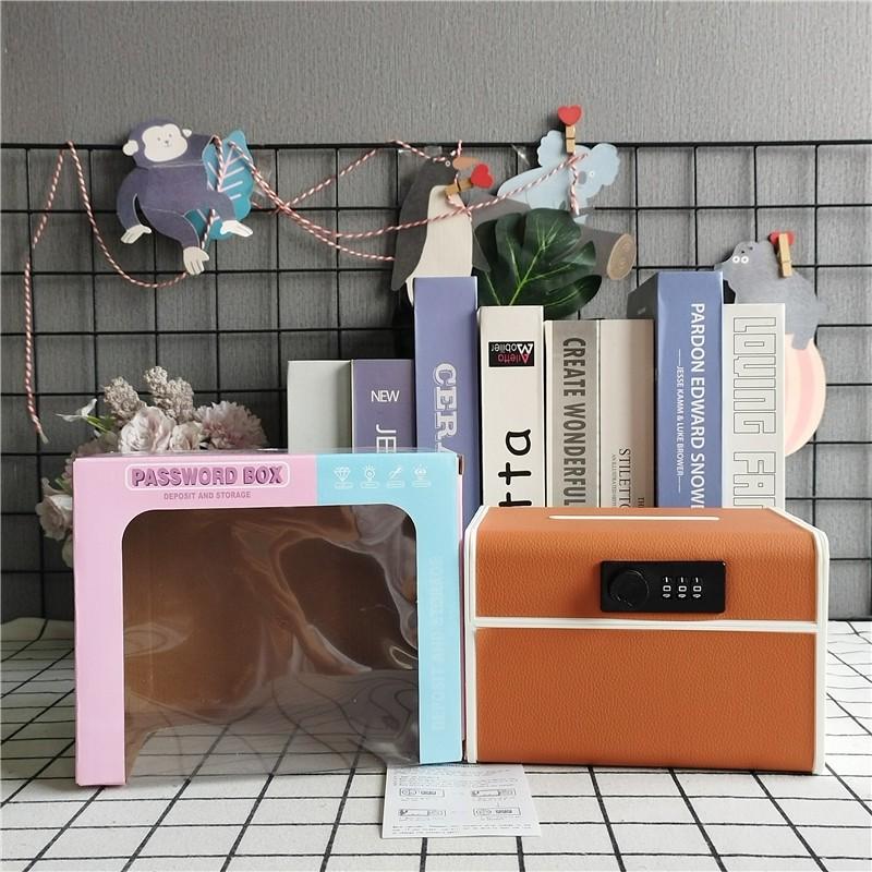 Password Safe Box with Handle, PU Leather, Large Capacity Storage, Home Security Cabinet, Portable Outdoor Wallet, Perfect Gift