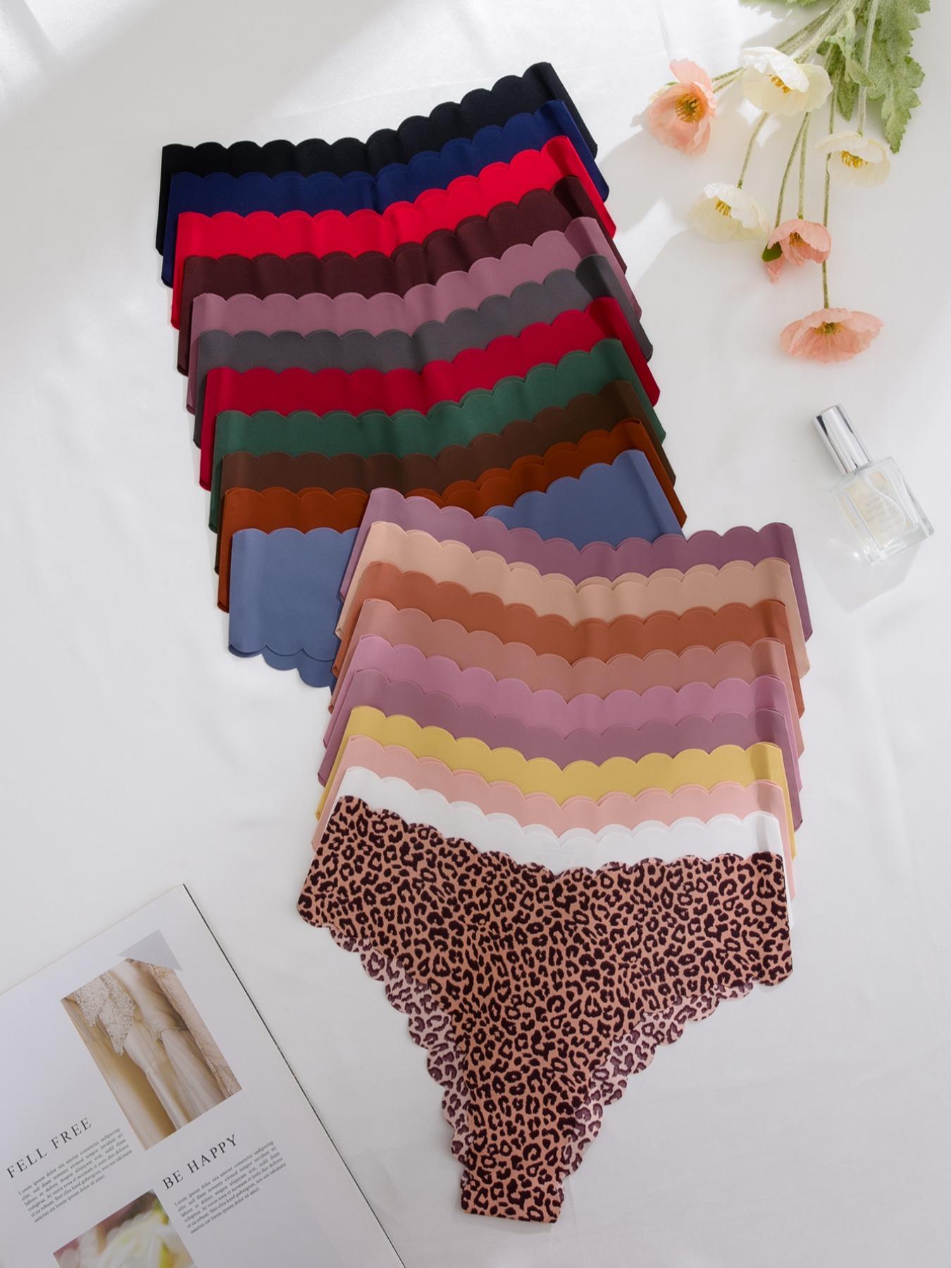 Women's Solid/leopard Print Panty, Soft Comfy Breathable Seamless Knicker for Daily Wear, Ladies Underwear for All Seasons, Fashion Comfy Underwear