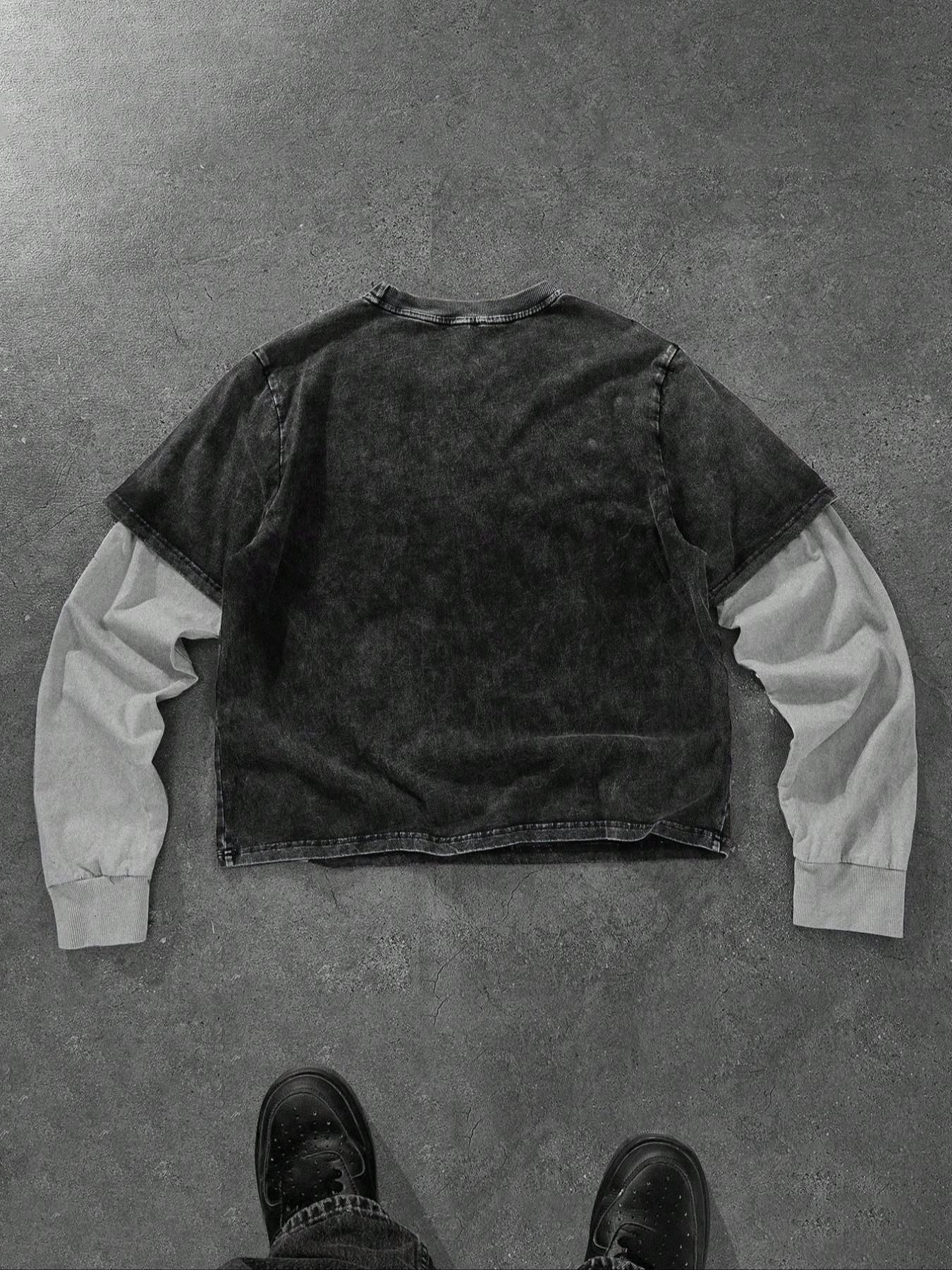 Unisex Fall Winter Patchwork Fitted Short Sleeve T-Shirt, Street Style Y2K Fashion, Perfect for Casual