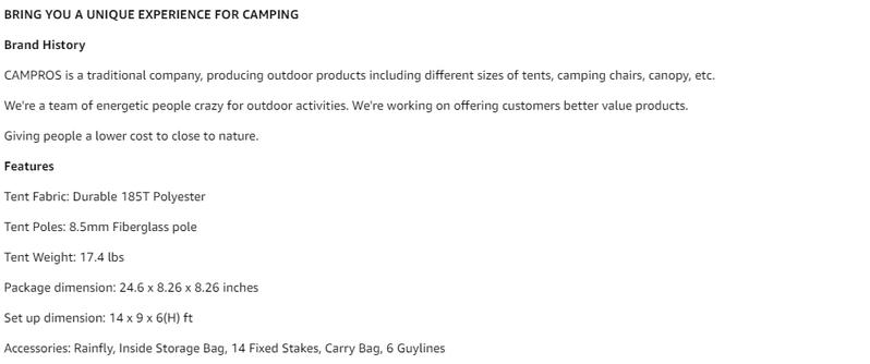 CAMPROS CP Tent 8 Person Camping Tents, Weather Resistant Family Tent, 5 Large Mesh Windows, Double Layer, Divided Curtain for Separated Room, Portable with Carry Bag
