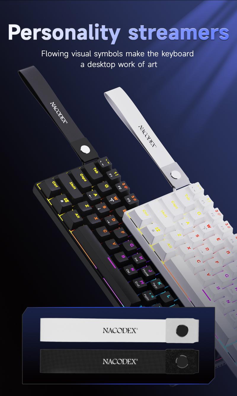 AJAZZ Mini 60% Gaming Mechanical Keyboard Red Switch 61 Key Compact Wired Office Keyboard NK61 Hot Swap Keyboard Ergonomic Mechanical Sense Office Artifact Plug and Play Support Multiple Systems Suitable for Gaming and Office