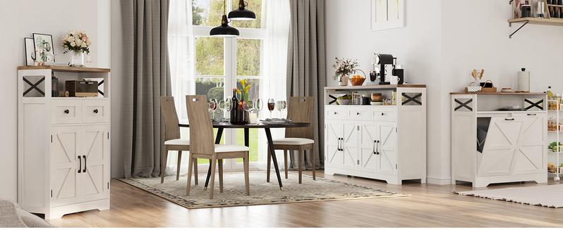 Vabches Farmhouse Storage Cabinet with Doors and Drawers, Freestanding Kitchen Pantry Cabinet, Floor Storage Cabinet Hutch Cupboard for Kitchen/Laundry/Living Room/Bedroom Vabches Farmhouse Storage Cabinet with Doors and Drawers, Freestanding Kitchen Pantry Cabinet, Floor Storage Cabinet Hutch Cupboard for Kitchen/Laundry/Living Room/Bedroom