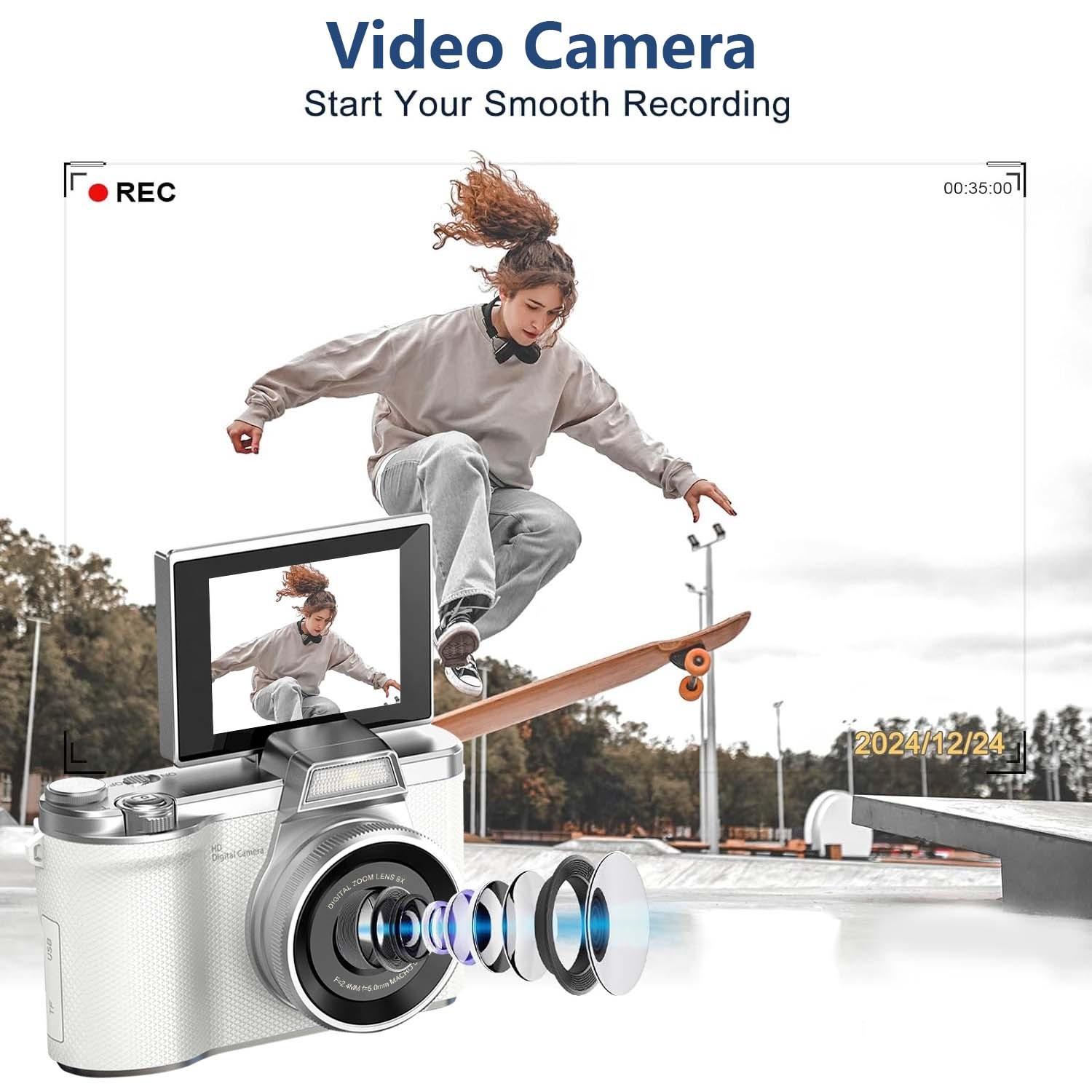 Fashion Vintage Digital Portable Camera High Resolution Portable Design for Social Media Content Creation Small Video Recording USB Charging