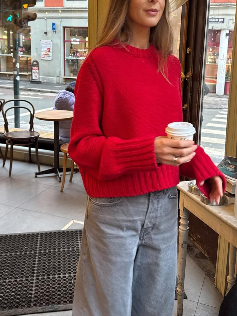 Women's Casual Loose Fit Long Sleeve Fleece Knit Cardigan Sweater, Vaiaye Fashionable Pullover for Daily Wear, Cozy Winter Outerwear Knitwear