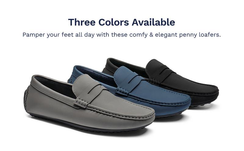 Bruno Marc Men's Classic Moc Toe Suede Penny Loafers