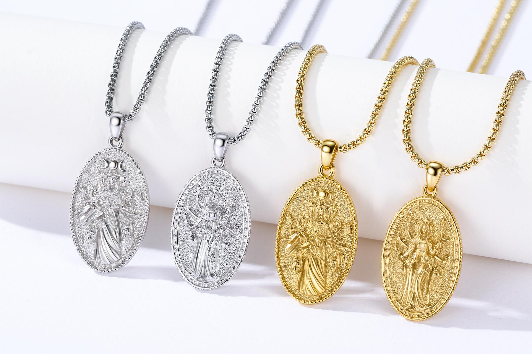 DRINSPER Hecate Necklace 925 Sterling Silver Goddess of Witches of Magic Hekate Pendant Necklace Ancient Greek Mythology Night of Hekate The Ancient Origins of the Goddess of Witchcraft and Moon Amulet Jewelry Pagan Jewelry for Women Men DRINSPER Hecate Necklace 925 Sterling Silver Goddess of Witches of Magic Hekate Pendant Necklace Ancient Greek Mythology Night of Hekate The Ancient Origins of the Goddess of Witchcraft and Moon Amulet Jewelry Pagan Jewelry for Women Men