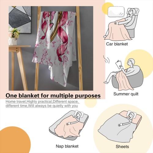 Our Lady of Guadalupe Pink Bow Floral Butterfly Religious Flannel Throw Blanket Catholic Virgin Mary Ornate Frame Faith Home Decor 30*40in 40*50in 50*60in 60*80in US Local Shipping multifunctional couch bed living room Custom Coloring 3D cooling blankets