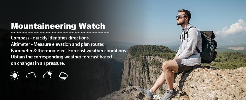 AVTREK Trendy Multifunctional Tactical Sport Watch for Men Men's Accessories with Luminous Dial, Altimeter, Compass, Stopwatch, 50M Waterproof for Outdoor Hiking, Camping, Trendy Multifunctional Watch sohochic