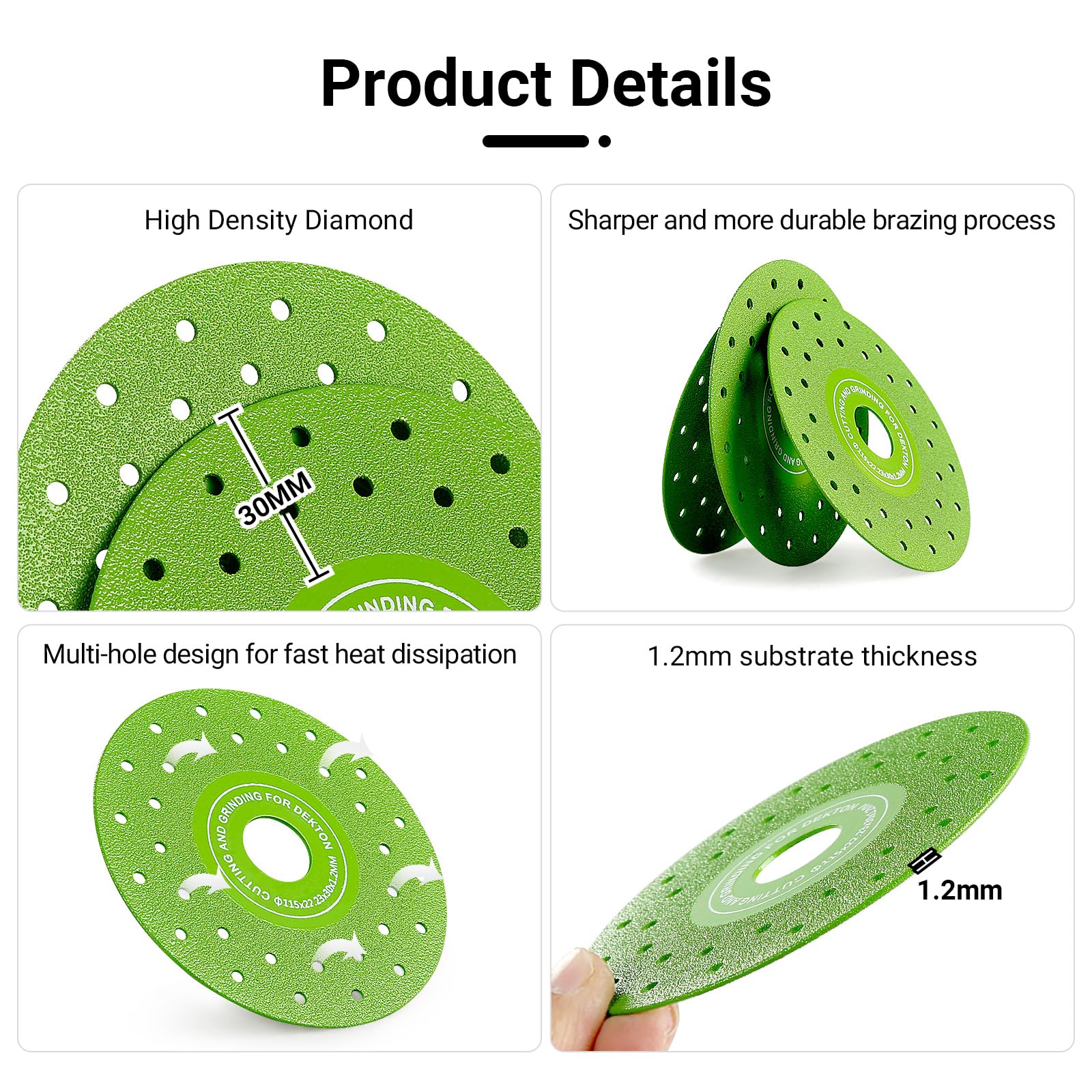 Cutting Disc 3-Pack - Diamond Saw Blades Ultra-Thin Multi-Pore Ceramic Disc for Chip-Free Cutting on Tile, Glass, Marble, GraniteConstruction Tools, Metal Bits, Drill Bits, Drill Bit Set, Diamond Polishing Pads, Diamond Polishing Pads
