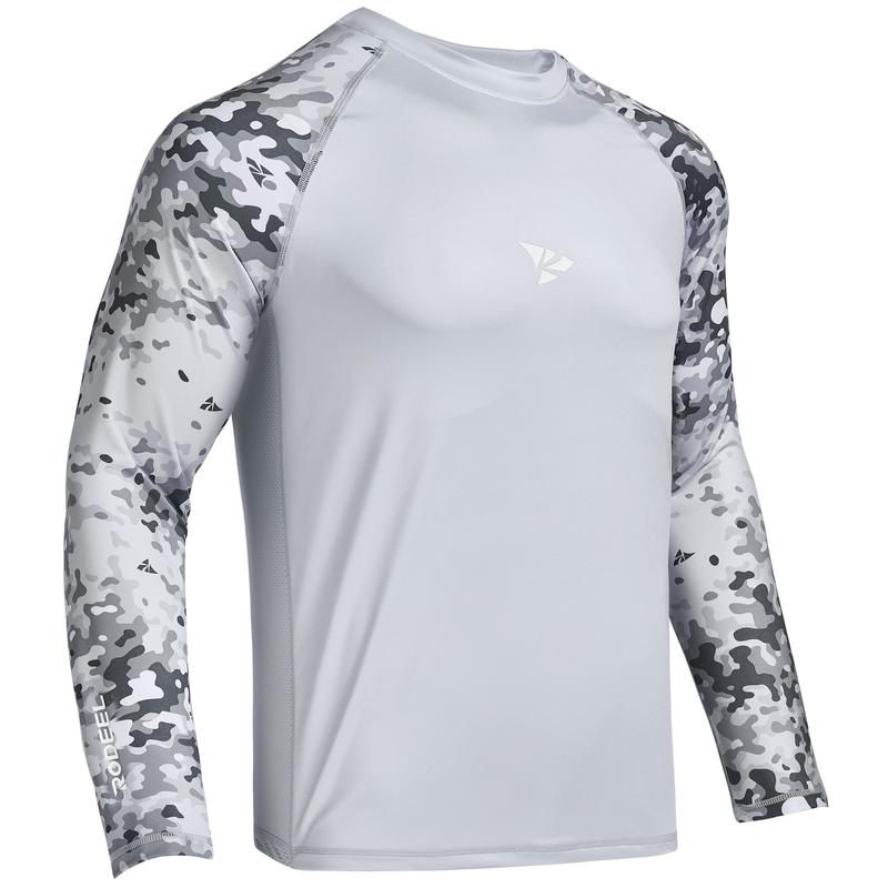 【RODEEL】910 Long Sleeve Shirts Men UPF 50+ Sun UV Protection Lightweight Quick Dry Moisture Wicking Breathable Cooling Athletic Activewear for Outdoor Sports Gym Workout Hiking Camping Running Fishing Boating Construction Landscaping, Holiday Gift