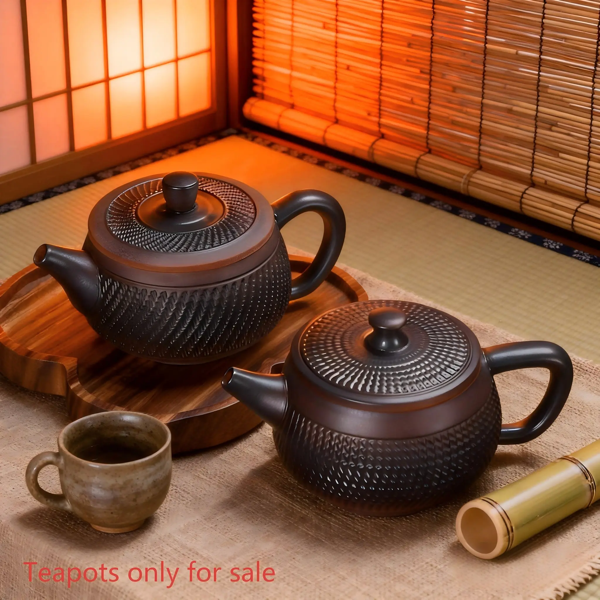 Purple Clay Teapot with Swivel Lid, Large Capacity Handmade Ceramic Tea Pot for Gongfu Tea, Home Brewing Kettle Set