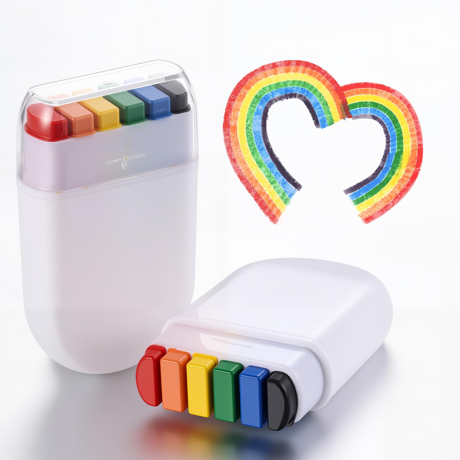 Rainbow Face Paint Crayons, Mini Portable Face Painting Sticks, Ideal for World Cup Party, Sports Festival Makeup, Fun & Creative
