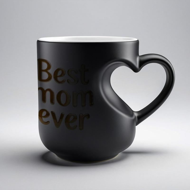 1pc Magical Color Changing Mug with Heart-Shaped Handle, Heated Gradient Coffee Mug With Best mom ever Gold Text Mug Collection Design, 11oz Unique Heart Design, Perfect Gift For Mother's Day, Idears Gift for Wife & Mom