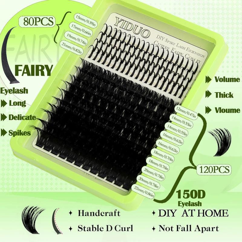 Curl Wispy Individual False Eyelash with Lash & Tweezers Kit, Natural Self Grafting Diy Segmented Eyelash, Makeup, Diy Eyelash Extensions