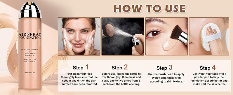 QIUFSSE 2Pcs Airbrush Foundation Makeup Spray Full Coverage Foundation for Mature Skin,Long-lasting Airbrush Flawless Setting Spray,Waterproof Foundation for Smooth Radiant Skin QIUFSSE 2Pcs Airbrush Foundation Makeup Spray Full Coverage Foundation for Mature Skin,Long-lasting Airbrush Flawless Setting Spray,Waterproof Foundation for Smooth Radiant Skin