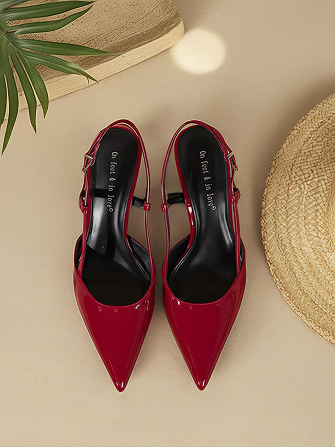 Women's Fashionable Solid Color Stiletto Heels, Elegant Pointed Toe Slingback High Heel Shoes for Party, Daily Clothing Decor for Women & Girls, Footwear