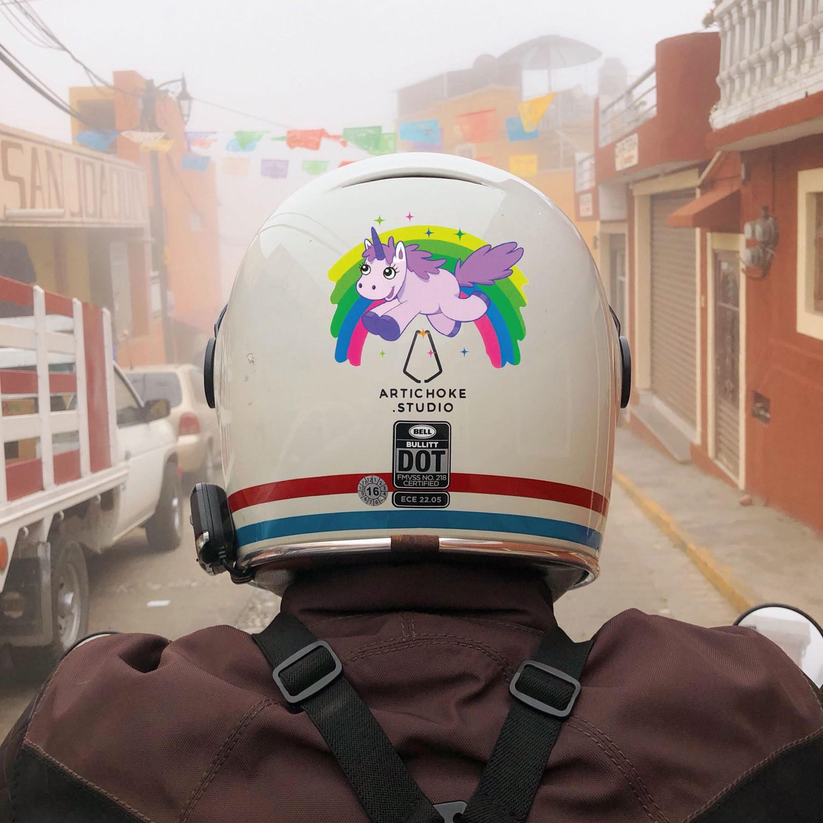 Rainbow Horse Theme Transparent Transfer Sticker, Waterproof Cloud Decorative Sticker, for Cups, Helmets, Skateboards, Phones, Gifts