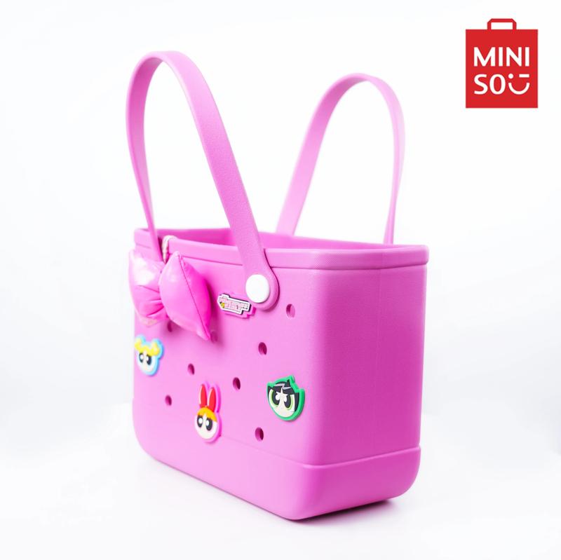 Powerpuff Girls Mesh Tote Bag - 90s Cartoon Perforated Handbag for girl, Lightweight Beach & Grocery Shopping Bag, Retro School Accessory Carryall - Spooky Holiday Bag & Holiday Haul