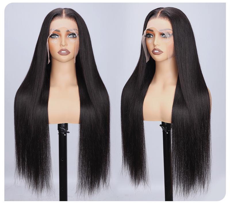 [New Upgrade] Pizazz Drawstring Glueless Wig 13x6 HD Transparent Lace Front Human Hair Wigs 220 Density Pre-Cut / Pre-Plucked Brazilian Straight Lace Frontal Wig With Tiny Knots