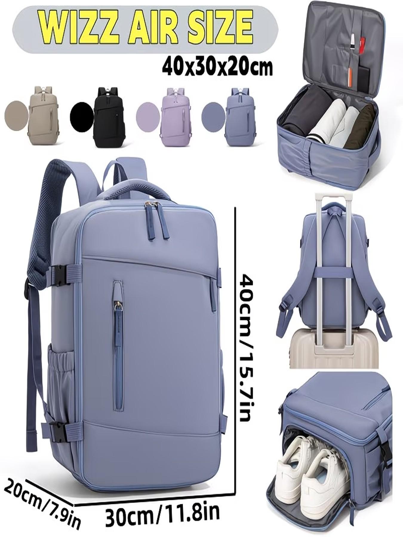 Women's 40x30x20cm Carry On Travel Backpack, Wizz Air Approved Luggage, Shoe Compartment, Laptop Bag, Hiking, Outdoor, Business Use