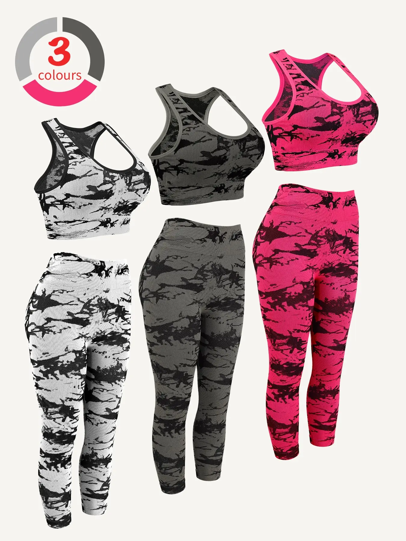 Women's Sportswear Set, High Waist Tummy Control Bralette, Butt Lifting Long Pants, Ideal for Outdoor Activities, Yoga, Parties, Exercise Clothing Set, Activewear Yoga Fitness