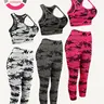 Women's Sportswear Set, Workout Sets, High Waist Tummy Control Bralette, Butt Lifting Long Pants, Ideal for Outdoor Activities, Yoga, Parties, Exercise Clothing Set