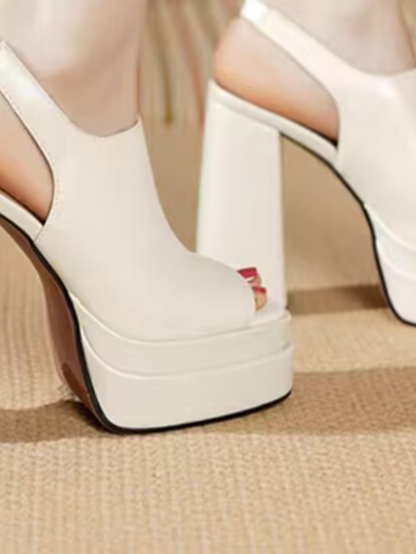 Women's Square Toe Thick Sole Mules, Dual Layer Heel Square Toed Sandals, Y2K High Heel Leather Slippers, Nightclub Party Casual Shoes, Date Evening Gown Heels