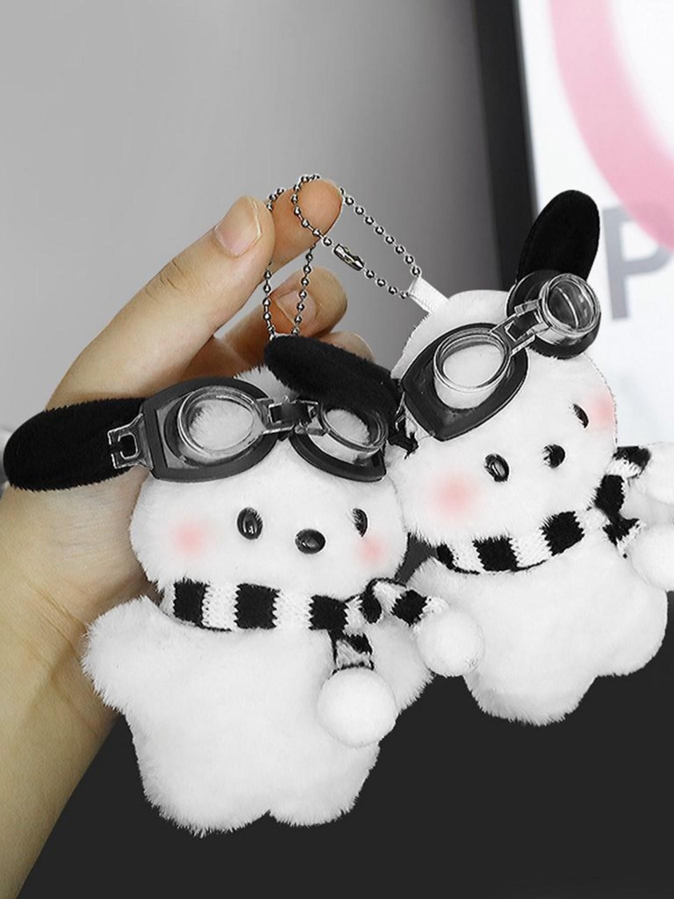 Pilot Pochacco Plushie Bag Charm, Cute Cartoon Style, Perfect Gift for Holidays, Soft Stuffed Animal Accessory for Backpacks