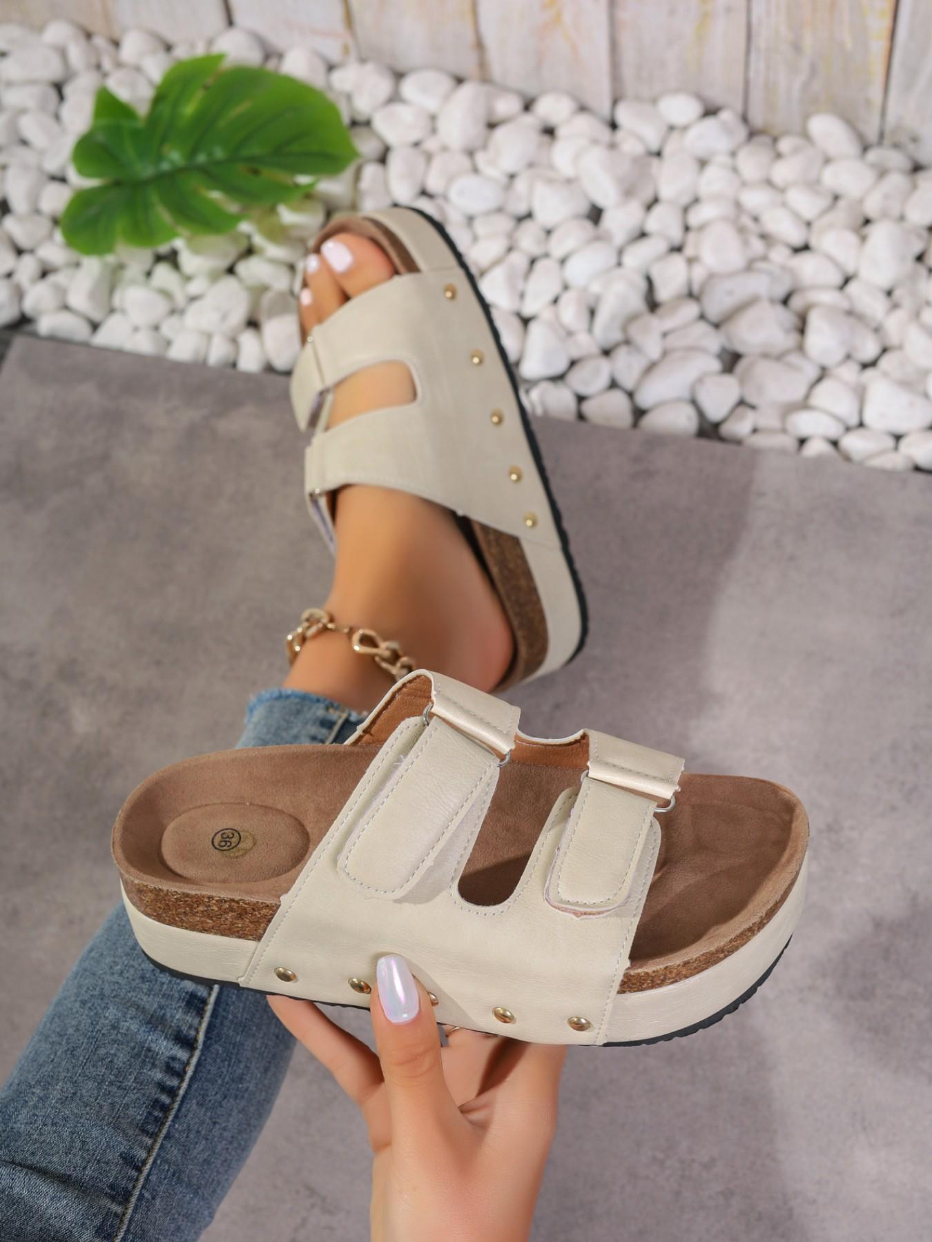 Forest Style Cork Thick Sole Sandals, Adjustable Strap Bokken Shoes, Versatile Outdoor Wear, Perfect for Commuting and Vacation