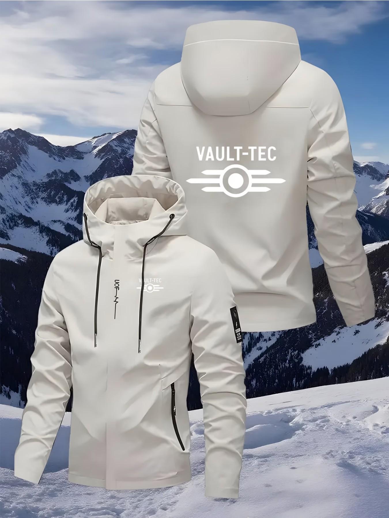 Men's Vault-Tec Logo Vintage Game Jacket, Zip Hooded Street Style Coat ...
