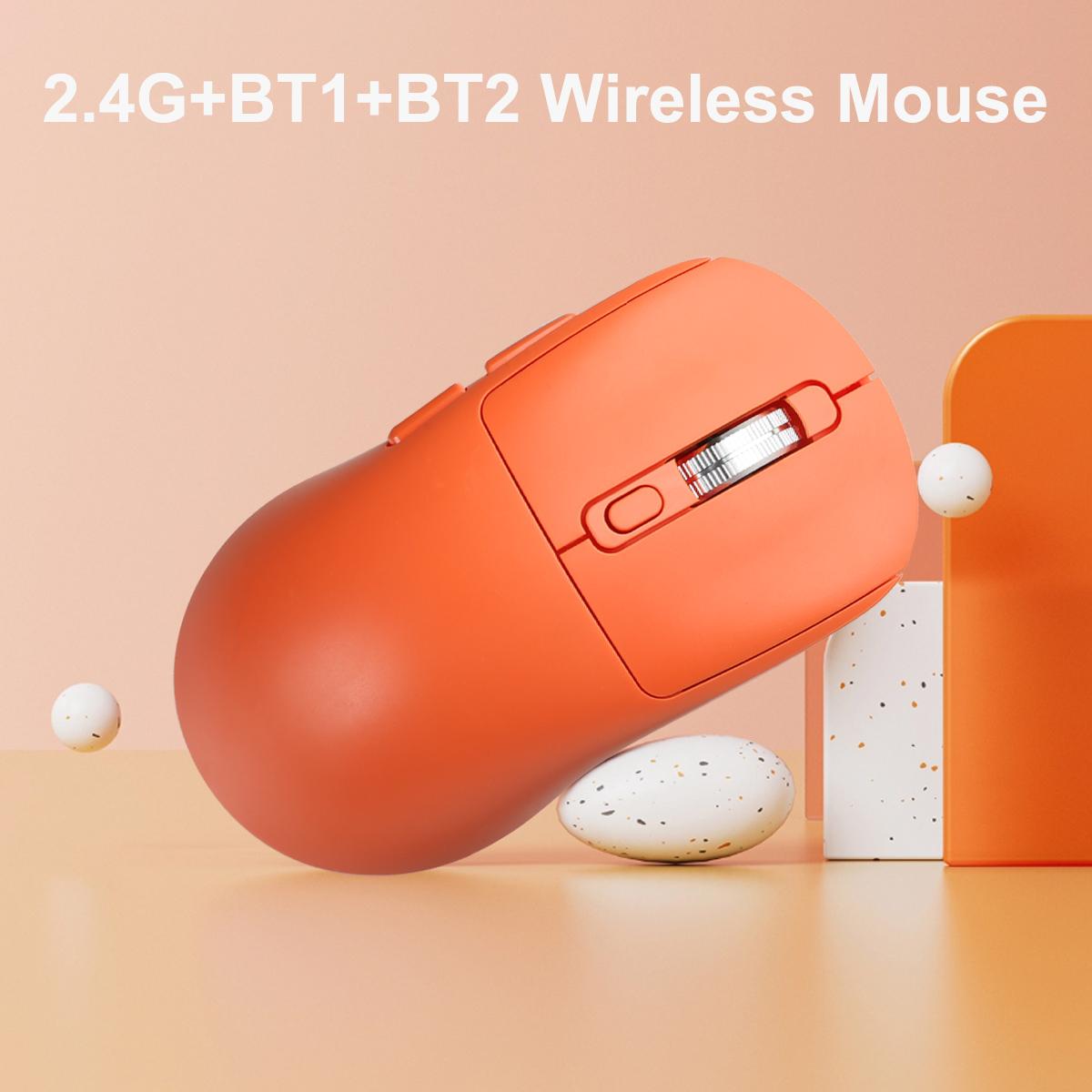 Wireless Mouse, 2.4g/Bluetooth-compatible 5.0 Dual Mode, Rechargeable Computer Mouse, 3 Adjustable Dpi, Ergonomic Design, Compatible with PC, MAC, iPad, Windows