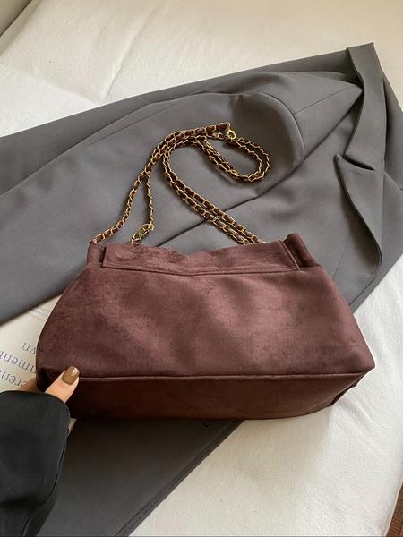 Women's PU Velvet Handbag, Retro Style Large Capacity Shoulder Bag, Magnetic Closure, Ideal for Office, School, Work, Travel, Outdoor Women's PU Velvet Handbag, Retro Style Large Capacity Shoulder Bag, Magnetic Closure, Ideal for Office, School, Work, Travel, Outdoor