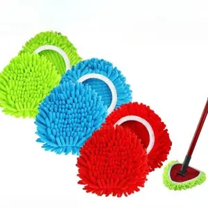 2PCS Household Chenille Duster Replacement Heads - Compatible with O-Cedar, Absorbent Unique Design Converts Ordinary Mop to Long-Handle Dry Duster, Refill Heads Only (Bucket & Handle Not Included)