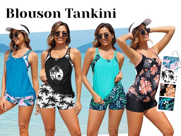 Daci Tankini Swimsuits for Women - Two Piece Bathing Suit Tummy Control Swimming Suits with Shorts Swimwear  SwimWeek  summervibes