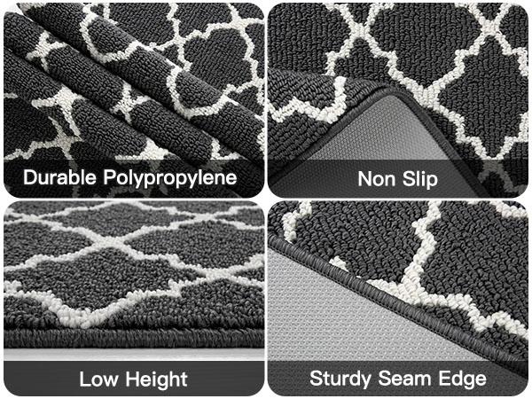 Washable Non Slip Runner Rug, Dirt Trapping Rubber Backing Carpet Runner for Entryway Hallway Kitchen Laundry Room