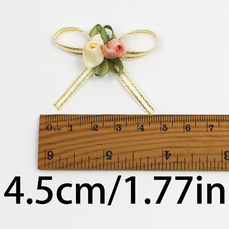 20 Pcs Rose Flower Bows 4.5cm, Mixed Colors, DIY Craft & Gift Wrapping, Wedding, Holiday, Birthday Party, Home Decor