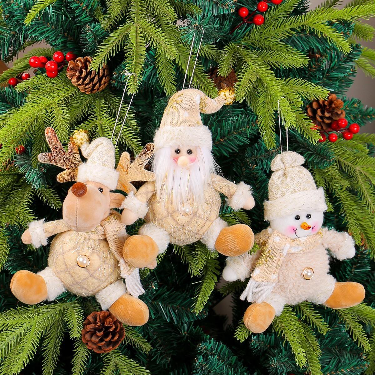 Christmas Santa Snowman Figurine, Christmas Tree Ornament, Reindeer Doll, Window Display Decor, Holiday Decoration, Festive Plaything