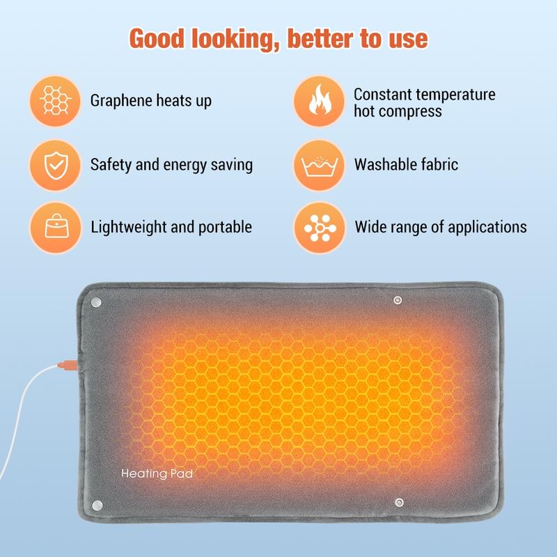 Graphene Heating Pad USB Plug-In Hand Warmer, Portable Heater, Constant Temperature 30x50cm 5v2a, Autumn Winter Waist Abdomen Warmth, Portable Heated Mat