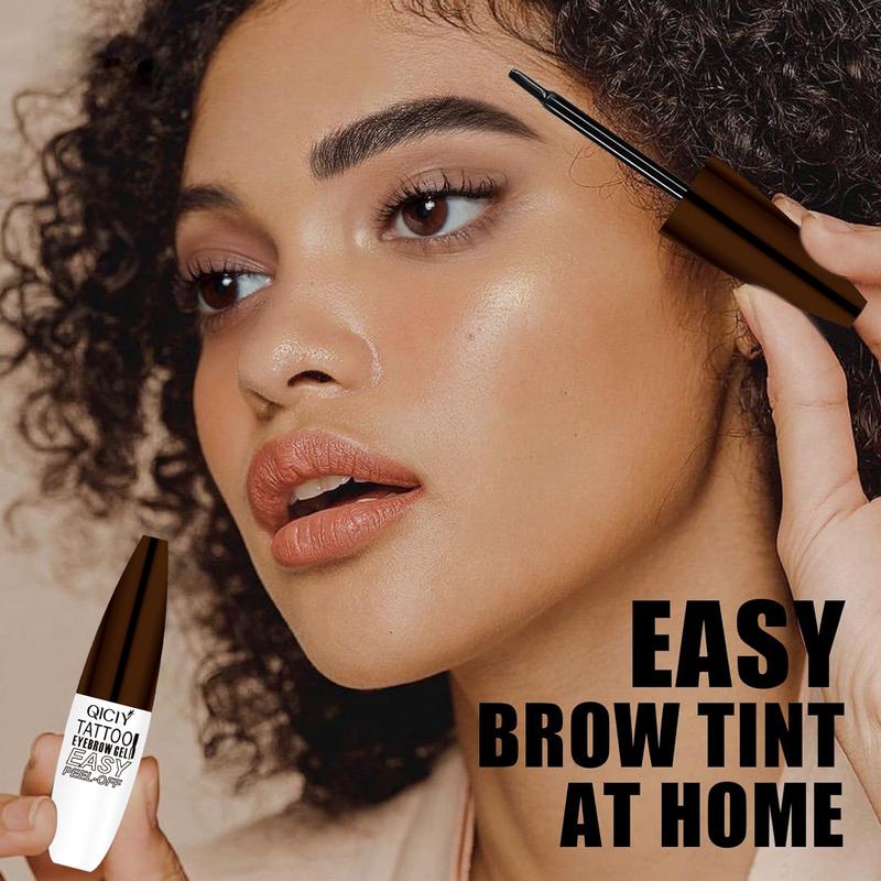Easy Peel-Off Eyebrow Gel – Waterproof & Sweatproof, Long-Lasting Tint in Black or Brown, Medium Coverage, Suitable for All Skin Types