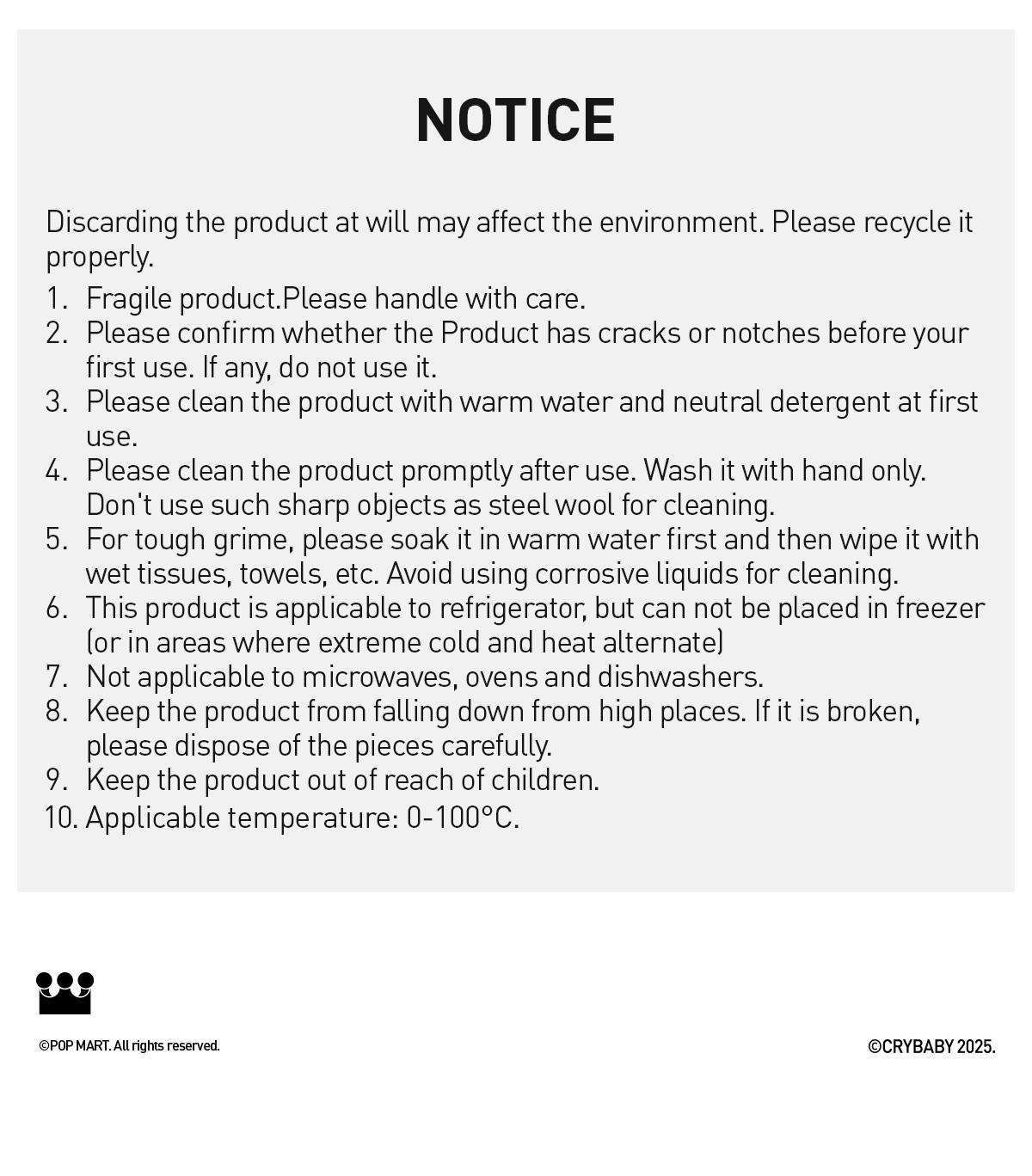 POP MART CRYBABY Wild but Cutie Series-Mug Cup