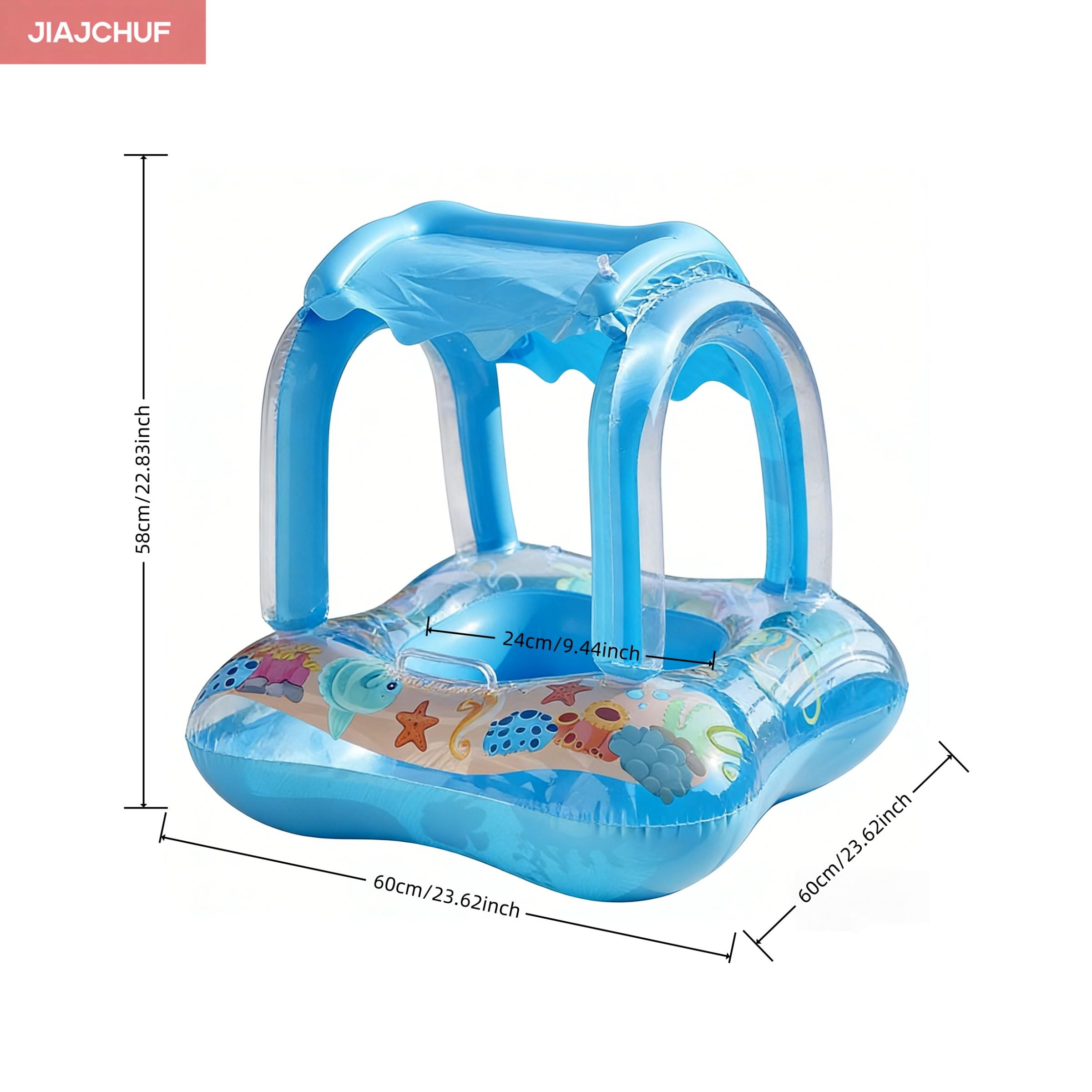 Blue Floating Tent Summer Essential, Swimming Ring, Inflatable Pool Float, Perfect for Beaches and Pools, Durable and Fun Water Accessory