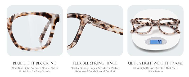 RESJOK 3 Pairs Reading Glasses for Women and Men - 2025 NEW Fashion Square Frame Reading Glasses ,Blue Light Blocking Magnifying Readers,Anti-Glare Computer Eyeglasses