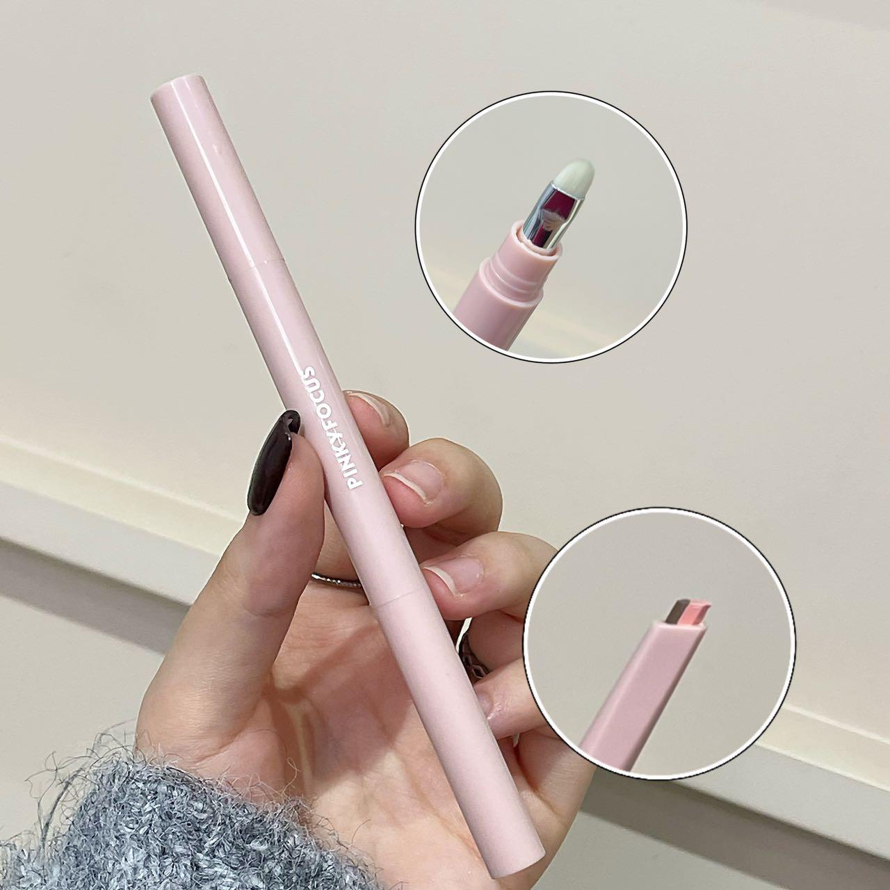 PINKYFOCUS 3D Dual-Color Aegyo-sal Eyeshadow Stick: Multi-purpose for highlighting and contouring, comes with a brush applicator, provides natural color payoff, instantly enlarges eyes, and easily creates a 3D eye makeup look.