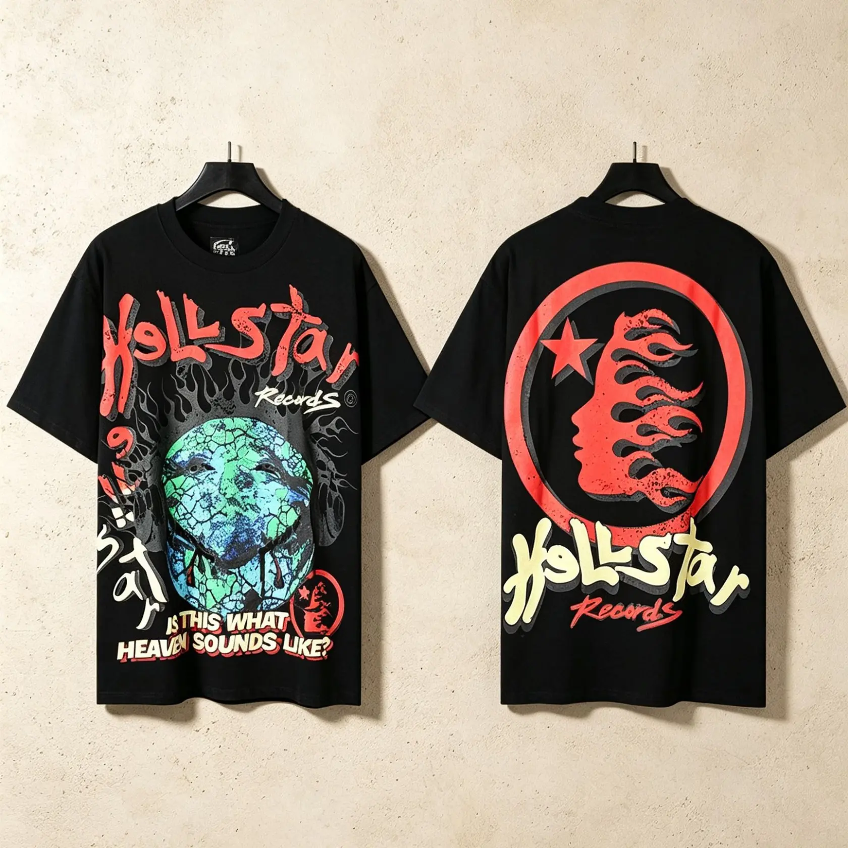 Hellstar Letter Graphic Tee, Vintage Washed Cotton T-Shirt, Y2K Dark Streetwear Top, Oversized Hip Hop Casual Short Sleeve Fashion Men Women