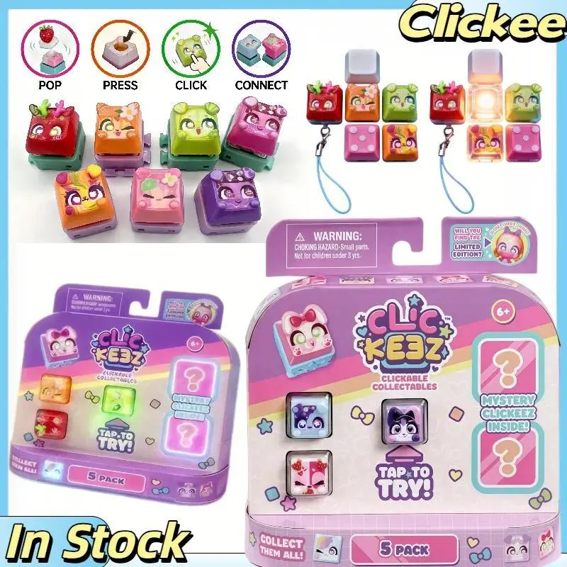 Clickeez Mechanical Keyboard Cap Backpack Hanging Accessories Keychain Pet Doll Blind Box Decompression Collection Toys