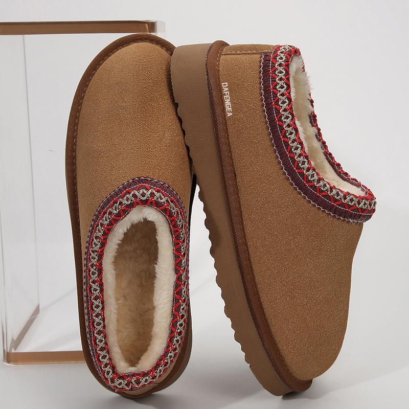 Womens Snow Boots Warm & Durable Thick Flat Soles Snow Boots Non-Slip Soles for Outdoor Winter Slippers