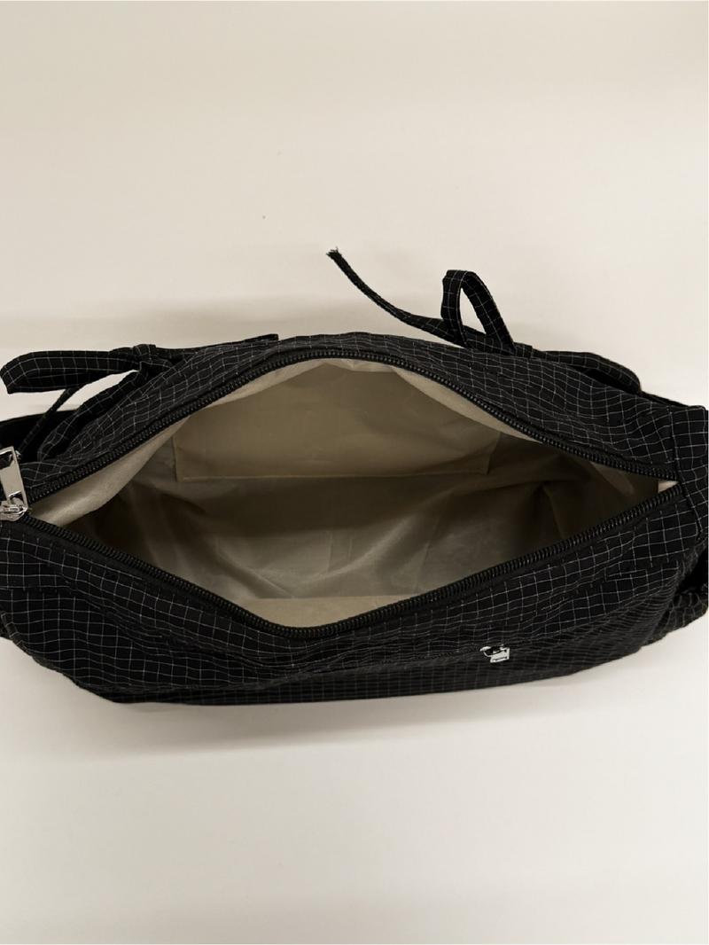 Casual versatile checkered striped pattern women's shoulder bag, large capacity, portable crossbody bag, adjustable shoulder strap, Crossbody Tote Bag